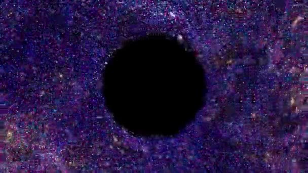 Concepto Espacial Agujero Negro Rodeado Pequeñas Partículas Grises Cámara Lenta — Vídeos de Stock