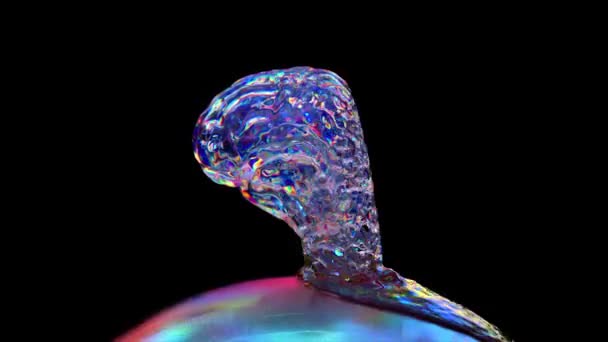 Абстрактное Понятие Алмазный Мозг Тает Распространяется Металлической Сфере Черный Изолированный — стоковое видео