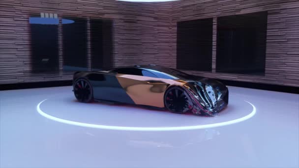 Conceito Abstrato Carro Desportivo Transforma Num Tecido Cor Brilhante Diamante — Vídeo de Stock