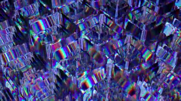 Concepto Abstracto Tubos Cuadrados Diamante Crecen Superficie Diamante Azul Cambio — Vídeos de Stock