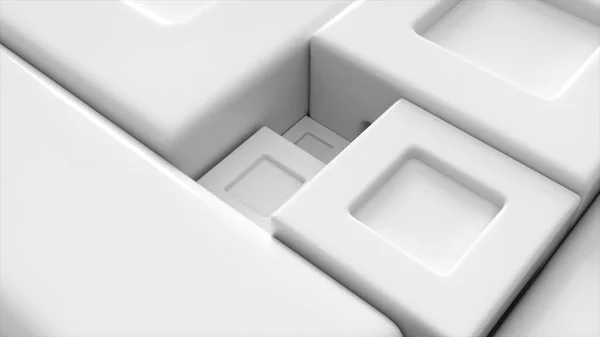 Абстрактна Концепція Білі Квадратні Шматки Мозаїки Геометричні Фігури Гладка Поверхня — стокове фото