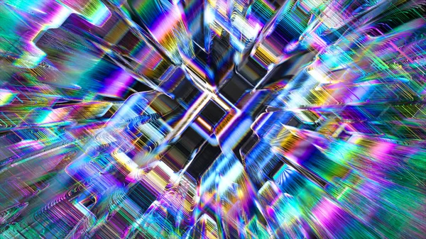 Holografische Abstracte Achtergrond Regenboog Neon Glas Textuur Patroon Trendy Kleurrijke — Stockfoto
