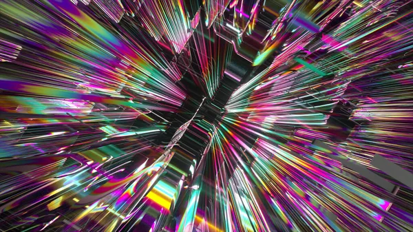 Holografisk Abstrakt Bakgrund Rainbow Neon Glas Struktur Mönster Trendig Färgstark — Stockfoto