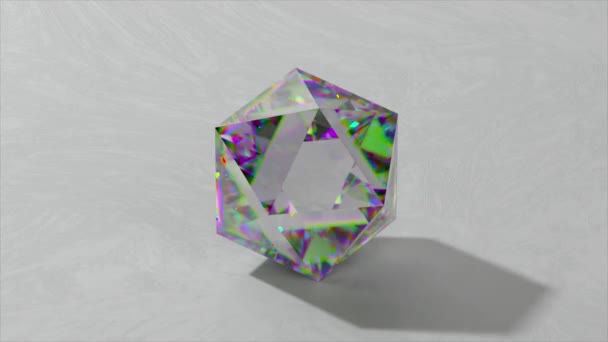 Αφρώδης Φως Ρόμβος Κοπεί Διαμάντι Σκιά Και Λαμπερό Τονίζει Λευκό — Αρχείο Βίντεο