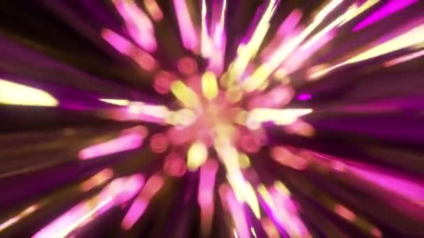 Vysokorychlostní Létající Tratě Animace Plynulé Smyčce Provozu Laserové Neonově Růžové — Stock video