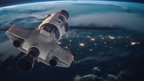 Stacja Kosmiczna Orbicie Ziemi Iss Nasa Kosmiczny Podbój Widok Ziemię — Wideo stockowe