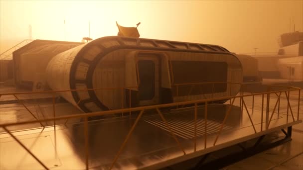 火星研究基地 空间殖民化 卫星通信用卫星天线 科幻小说 3D动画 高质量的4K镜头 — 图库视频影像