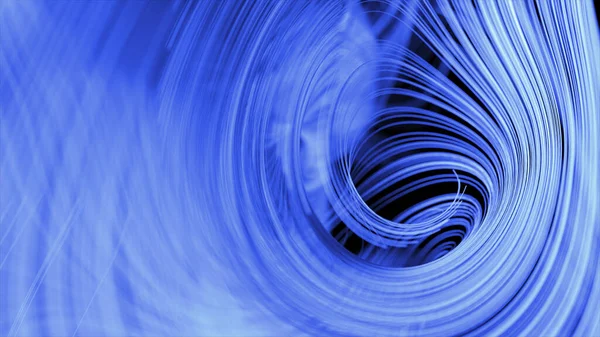 Conceito Abstrato Muitas Linhas Finas Néon Azul Desenhar Padrões Girando — Fotografia de Stock