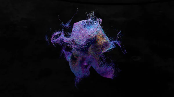 Turbilhão Partículas Coloridas Sobre Fundo Preto Isolado Animação Vídeo Com — Fotografia de Stock