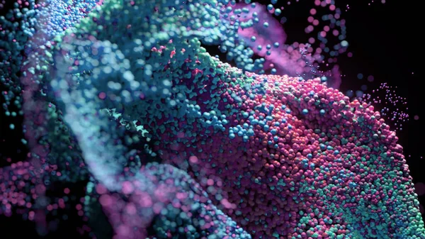Ανεμοστρόβιλος Χρωματισμένων Σωματιδίων Μαύρο Απομονωμένο Φόντο Βίντεο Animation Σουρεαλιστικό Υγρό — Φωτογραφία Αρχείου