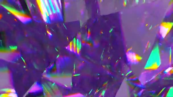 Diamantul Albastru Neon Apropie Marginile Unui Diamant Albastru Neon Refuzul — Videoclip de stoc