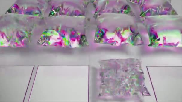 Las Almohadas Diamante Inflan Cuadrados Grises Planos Cojín Color Metálico — Vídeos de Stock