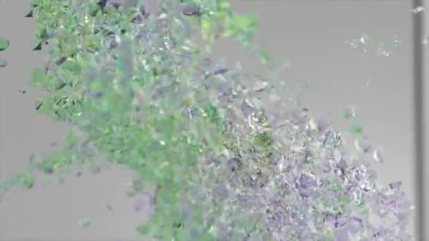Turbilhão Bolhas Água Transparentes Coloridas Whirlpool Bolhas Fluxo Água Verde — Vídeo de Stock