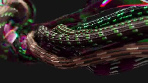 Kablolar Ipler Siyah Bir Arka Planda Rastgele Hareket Eder Kıvrılır — Stok video