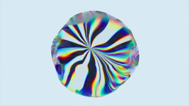 Dönüşüm sürecinde şeffaf bir kürenin soyut animasyonu. Işık kırılması. Prizma etkisi. Dağılım. Kusursuz bir döngünün 3 boyutlu animasyonu. Yüksek kalite 4k görüntü