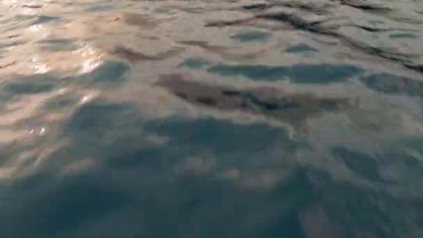 Концепция Исследования Космоса Полет Над Космическим Океаном Мимо Астронавта Танцующего — стоковое видео