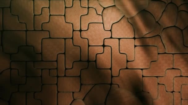 Geometryczna Mozaika Nowoczesne Animowane Abstrakcyjne Tło Kawałki Układanki Napompowane Element — Wideo stockowe