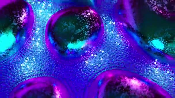 Concepto Abstracto Una Corriente Brillantes Partículas Neón Azul Fluye Alrededor — Vídeos de Stock