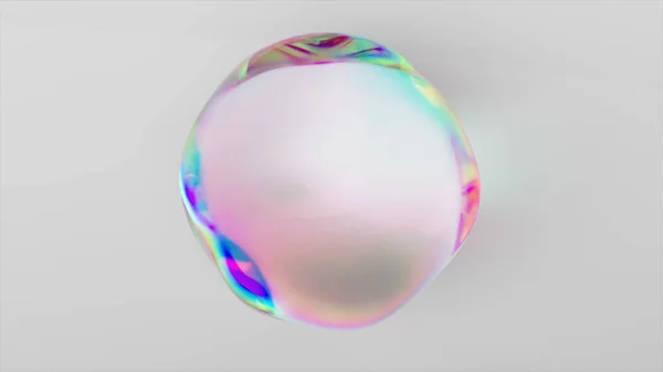 Animation Abstraite Une Sphère Transparente Cours Transformation Réfraction Légère Effet — Photo