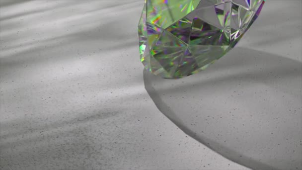 Diamante Grande Cae Suelo Duro Muchas Pequeñas Arañas Diamantes Derraman — Vídeos de Stock