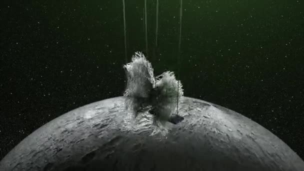 Dwóch Przezroczystych Lepkich Astronautów Huśtawka Tle Przestrzeni Księżyca Rzep Klejące — Wideo stockowe