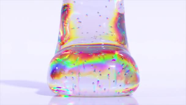 Abstraktes Konzept Flüssige Gel Diamantmaterie Fließt Auf Eine Glatte Glänzende — Stockvideo