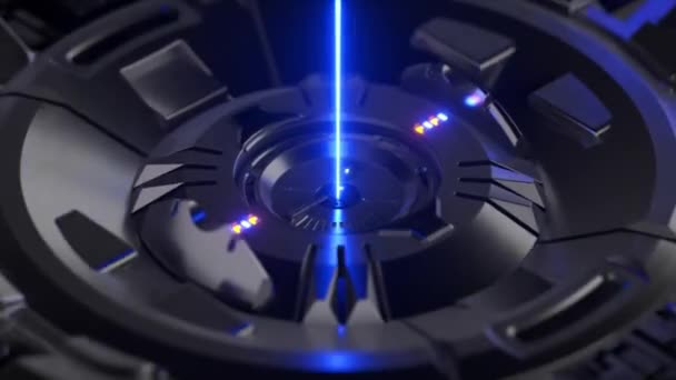 Cyfrowe Zaplecze Technologiczne Laser Świeci Metalowego Mechanizmu Sci Animacja — Wideo stockowe