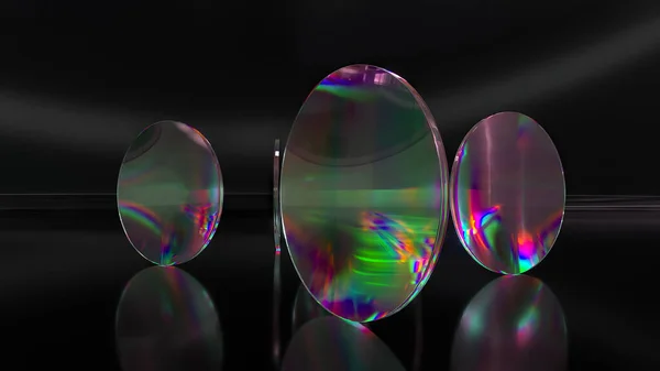 Concepto Abstracto Los Bloques Vidrio Translúcidos Coloridos Giran Giran Sobre — Foto de Stock