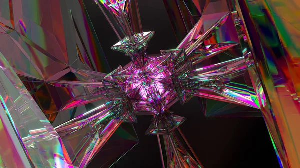 복잡한 다이아몬드 메커니즘이 회전합니다 일러스트 — 스톡 사진