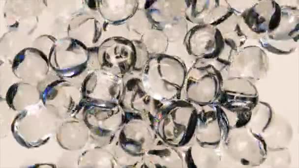 Абстрактное Понятие Рендеринг Анимации Жидким Прозрачным Взрывом Пузырьков Полет Светлом — стоковое видео
