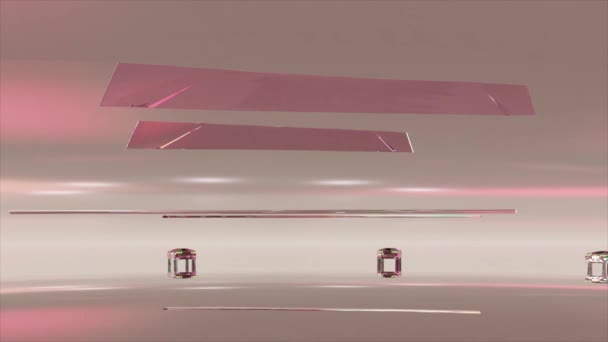 Een Diamantauto Opgebouwd Uit Glanzende Transparante Onderdelen Een Close Roze — Stockvideo