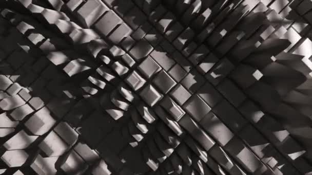 Concepto Abstracto Superficie Gris Mueve Arriba Abajo Formas Geométricas Superficie — Vídeos de Stock