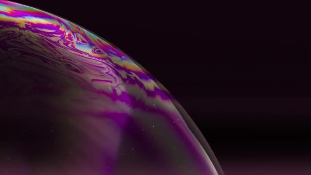 Абстрактное Понятие Разноцветная Радужка Мыльного Пузыря Движется Радужный Мыльный Пузырь — стоковое видео
