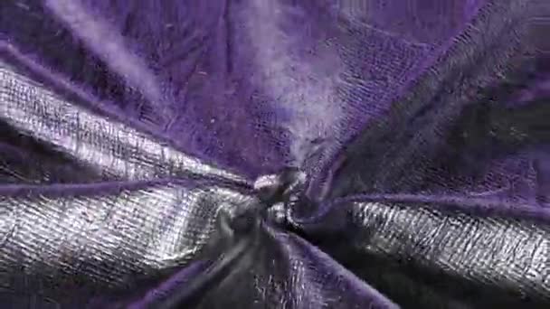 Hladké Otáčení Měkké Elegantní Stříbrné Lesklé Textilie Abstraktní Lesklé Pozadí — Stock video