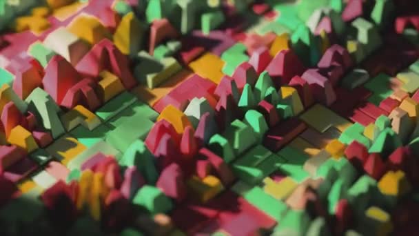 Opakující Trojrozměrná Animace Komplexním Technologickým Pozadím Ozdobeným Geometrickými Vzory Doprovázená — Stock video