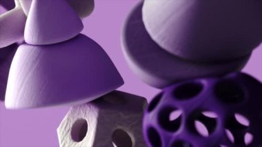 Kağıt ve karton malzemeyle yumuşak vücutların soyut hareketi. Fiziksel simülasyon. 3d canlandırma.