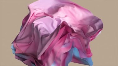 Pastel tonların değişken dokusu, katmanlar halinde toplanan sıvı cam, hafif bir arkaplanda hareket ve titreşimler. Soyut kumaş animasyonu, 3D fütüristik 4K hareket tasarımı.