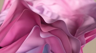 Pastel tonların değişken dokusu, katmanlar halinde toplanan sıvı cam, hafif bir arkaplanda hareket ve titreşimler. Soyut kumaş animasyonu, 3D fütüristik 4K hareket tasarımı.