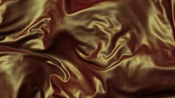 Пишна Хвиляста Тканина Багатими Золотисто Коричневими Відтінками Утворює Складні Візерунки — стокове відео