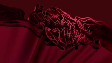 Karmaşık dalgalı desenleri olan soyut kırmızı dalgalar hareket ve derinlik hissi yaratır. Koyu kırmızı arka plan büyüleyiciyi arttırır. 3d canlandırma