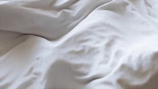 Nazik Kıvrımları Kırışıklıkları Olan Gerçekçi Beyaz Kumaş Dokuyu Yumuşaklığı Yakalıyor — Stok video