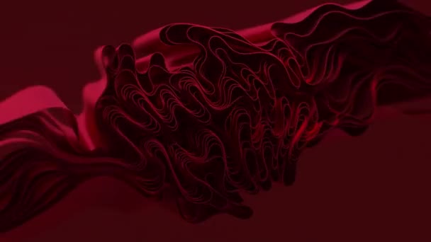 움직임과 깊이의 감각을 만드는 복잡한 패턴을 추상적인 크림슨 어두운 빨간색 — 비디오