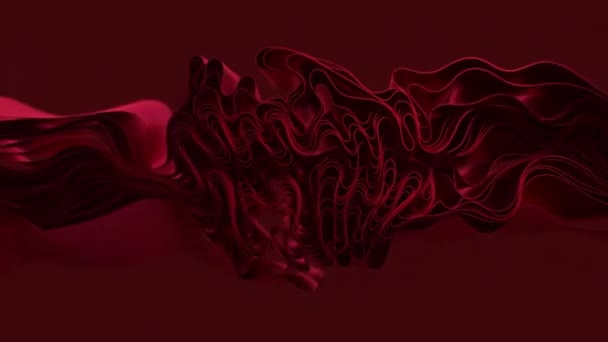 움직임과 깊이의 감각을 만드는 복잡한 패턴을 추상적인 크림슨 어두운 빨간색 — 비디오
