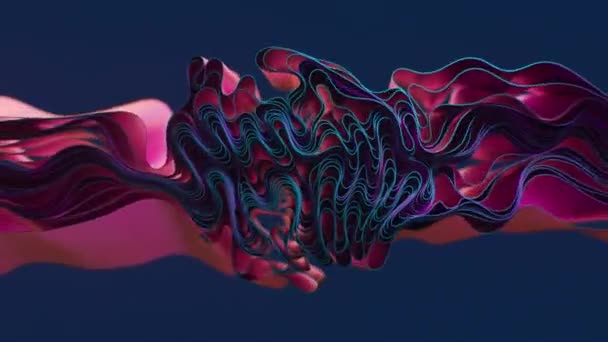 Mesmerizing Flow Intertwined Vivid Colors Creating Abstract Organic Form Perfect — Stock Video