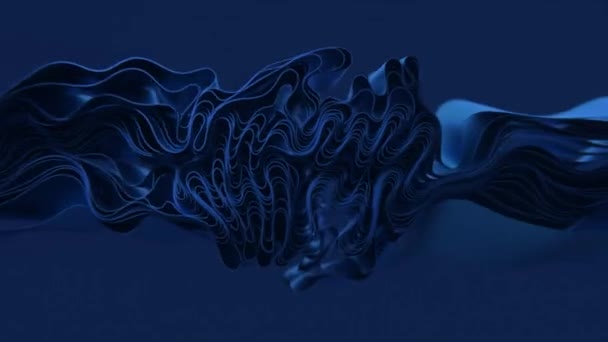 Глубокие Синие Волны Вихри Создают Безмятежный Жидкий Абстрактный Дизайн Вызывая — стоковое видео