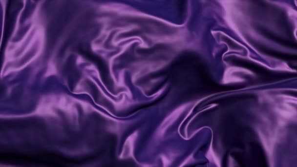 Подробный Крупным Планом Богатый Фиолетовый Шелк Атласная Ткань Складками Складками — стоковое видео