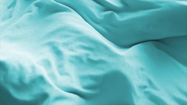 Gros Plan Doux Tissu Aqua Turquoise Éventuellement Coton Doux Microfibre — Video