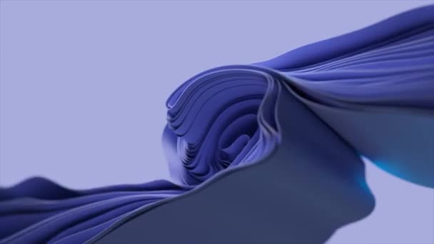 Zarif Mavi Soyut Girdap Dalgası Ultradeniz Renkleriyle Minimalist Tarzda Boyutlu — Stok video