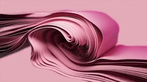 Υγρές Καμπύλες Αποχρώσεις Του Ροζ Σχηματίζουν Μια Μαγευτική Αφηρημένη Σπείρα — Αρχείο Βίντεο