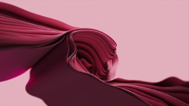 Fluidní Křivky Odstínech Růžové Tvoří Fascinující Abstraktní Spirálu Animace — Stock video